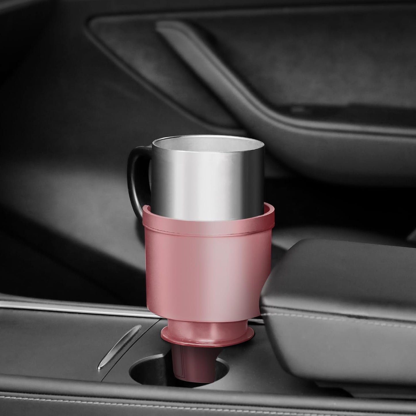 Upgraded Car Cup Holder Expander Adapter with Offset Adjustable Base, Compatible with Yeti 14/24/36/46oz Ramblers, Hydro Flasks 32/40oz, Other Large Bottles Mugs in 3.5"-4.0", 1 Pack