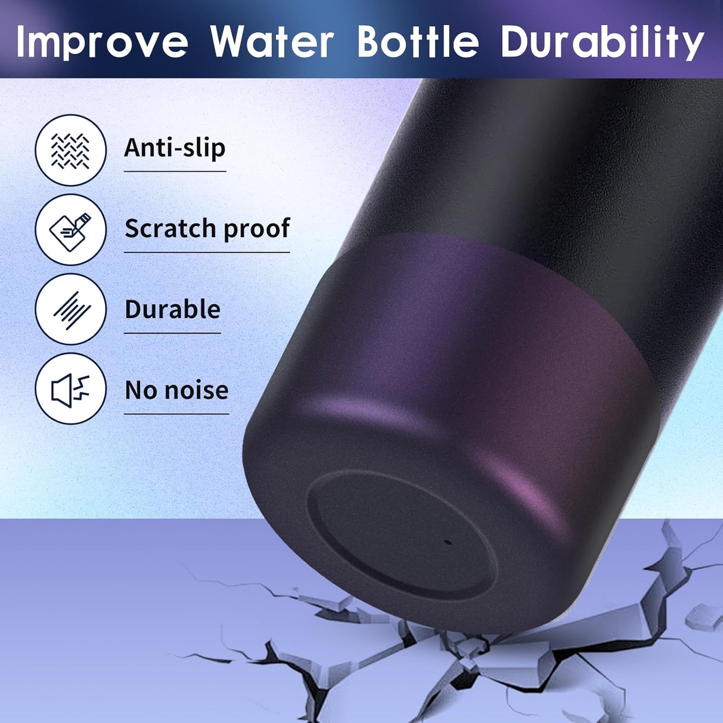 Chameleon Silicone Water Bottle Boot, Compatible with Stanley & Hydro Flask Tumbler 2.8-2.95in Bottom Anti-Slip Protector Rubber Sleeve