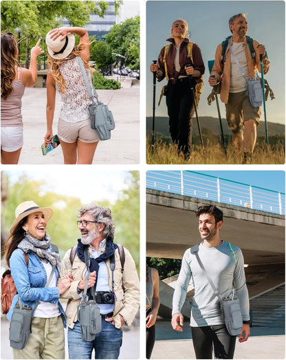 sportsnew Water Bottle Carrier Bag with Phone Pocket for 30oz 40oz Tumbler with Handle Accessories Insulated Water Bottle Holder Pouch with Strap Crossbody with Straw Cover