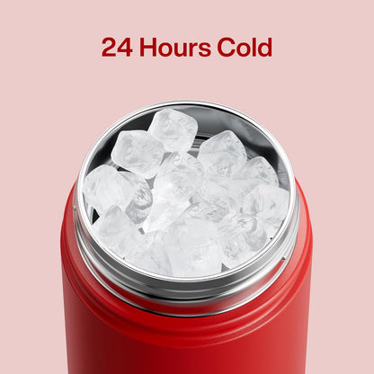 ENCOOL Insulated Water Bottle with Straw Stainless Steel Water Bottle, Leak-Proof, BPA-Free, Double Wall Vacuum Keeps Cold for 24 Hours for Sports, Travel, School (26 oz, Cotton Candy) - Colors B