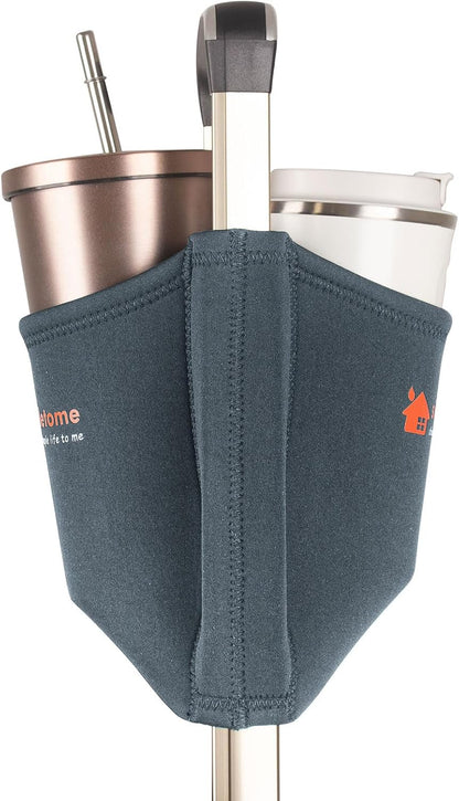 simpletome Luggage Travel Cup Holder Hands-Free Drink Caddy Attachment Drinks Carrier for Drink Beverages Coffee Mugs (Grey)