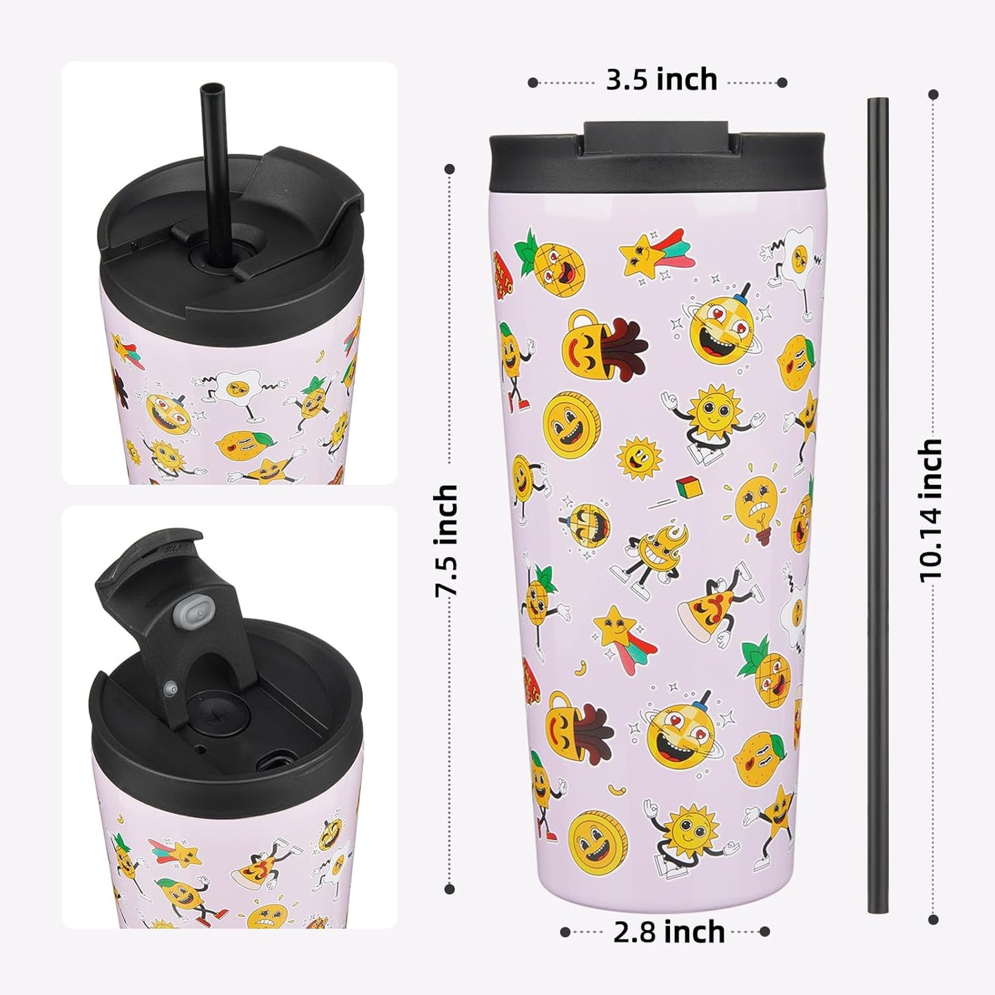 BJPKPK 4 Pack Tumbler with Lid and Straw,30oz Insulated Tumblers Bulk Reusable Travel Coffee Mug, Dishwasher Safe Double Wall Vacuum Insulated Cup Gift for Men Women,Light Blue Leopard