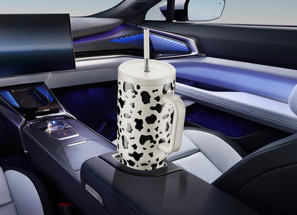 Meoky 40 oz Tumbler with Handle and Straw: Stainless Steel Insulated Tumbler with Lid and Straw - 100% Leak Proof Tumbler for Car Cup Holders - Travelers Commuters Workers, Pink