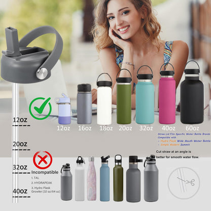 RRegeny Straw Lid for Hydro Flask Wide Mouth 32 40 oz, Lids with Flexible Handle compatible with HydroFlask, Replacement Sports Flex Cap Wide Mouth Top