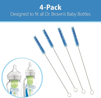 Dr. Brown's Silicone Cleaning Brush Set with Bottle, Spout, and Straw Brush, 3 Brushes to Clean Baby Bottles, Spouts, Nipples, and Straws, BPA Free – 3-Pack