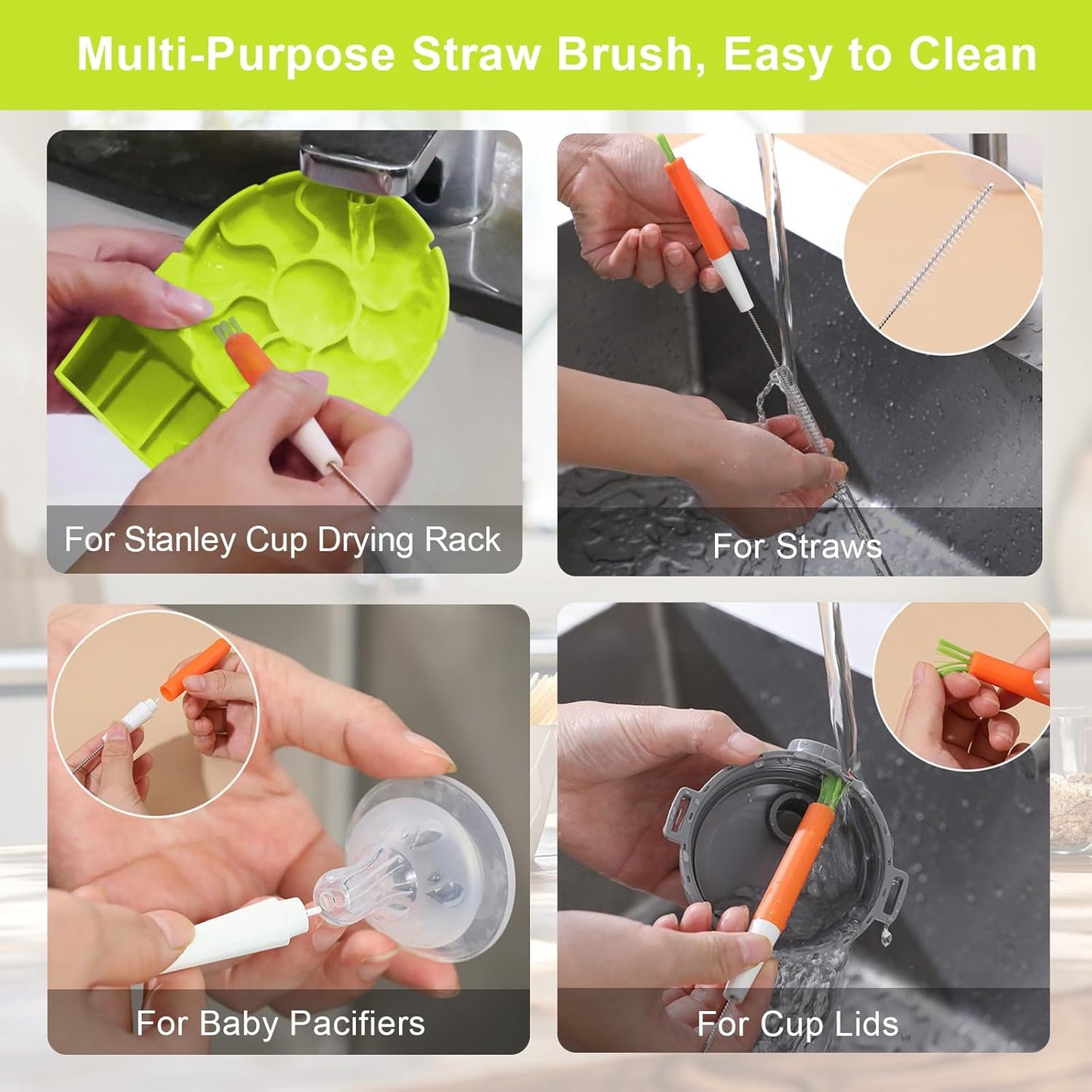 Water Bottle Drying Rack, Silicone Tumbler Drying Rack, Baby Bottle Dryer Holder, Cup Dryer for Stanley 20/30/40 oz, Mugs, Glasses