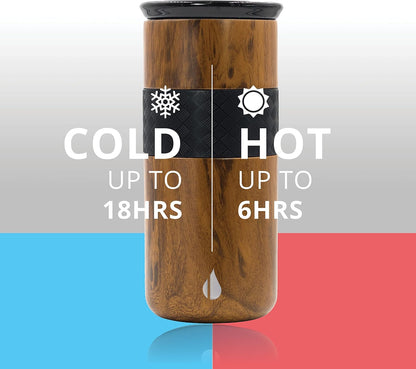 Elemental Artisan Insulated Tumbler, Triple Wall Coffee Travel Mug, Reusable Stainless Steel Coffee Tumbler with Ceramic Lid, Thermal Coffee Cups for Hot (6 Hrs) & Cold (18 Hrs), 16oz - Forest Green