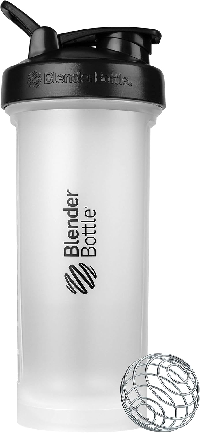 BlenderBottle Classic V2 Shaker Bottle Perfect for Protein Shakes and Pre Workout, 20-Ounce, Clear/Black
