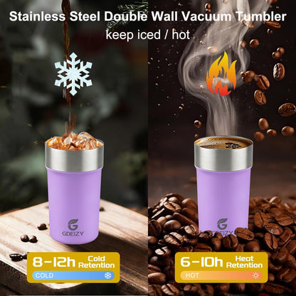 17oz Double Wall Stainless Steel Vacuum Insulated Travel Mug, Spill-Proof & Leak-Proof Coffee Mug, BPA-Free Reusable Coffee Cup for Hot & Cold Drinks, Black (Black)