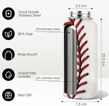 Pickleball Water Bottle 32oz | Insulated Stainless Steel Travel Tumbler with Lid Leak-Proof Keep Hot or Cold, BPA-Free |Dink Responsibly Gifts for Pickleball Lovers