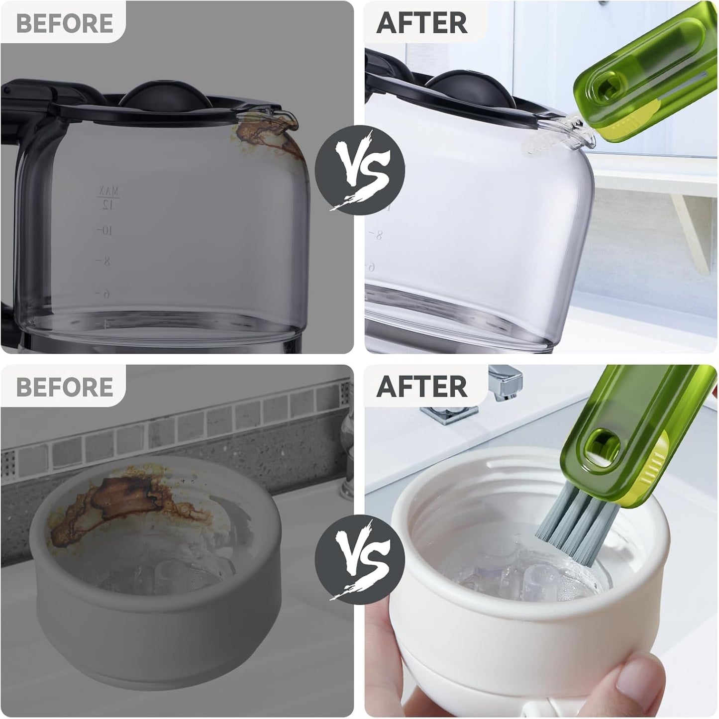 3 in 1 Cup Lid Gap Cleaning Brush Set, Multifunctional Bottle Cleaning Brush, Silicone Cup Lid Gap Cleaner, Home Kitchen Crevice Cleaning Tools (Multicolored)