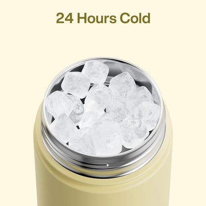 ENCOOL Insulated Water Bottle with Straw Stainless Steel Water Bottle, Leak-Proof, BPA-Free, Double Wall Vacuum Keeps Cold for 24 Hours for Sports, Travel, School (26 oz, Cotton Candy) - Colors D