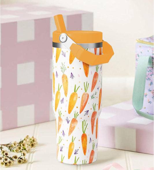 30 oz Horse Tumbler with Straw Handle, Vintage Gifts for Women Men Horse Lover, Stainless Steel Insulated Water Bottle Coffee Cups for Home Office Travel（White）