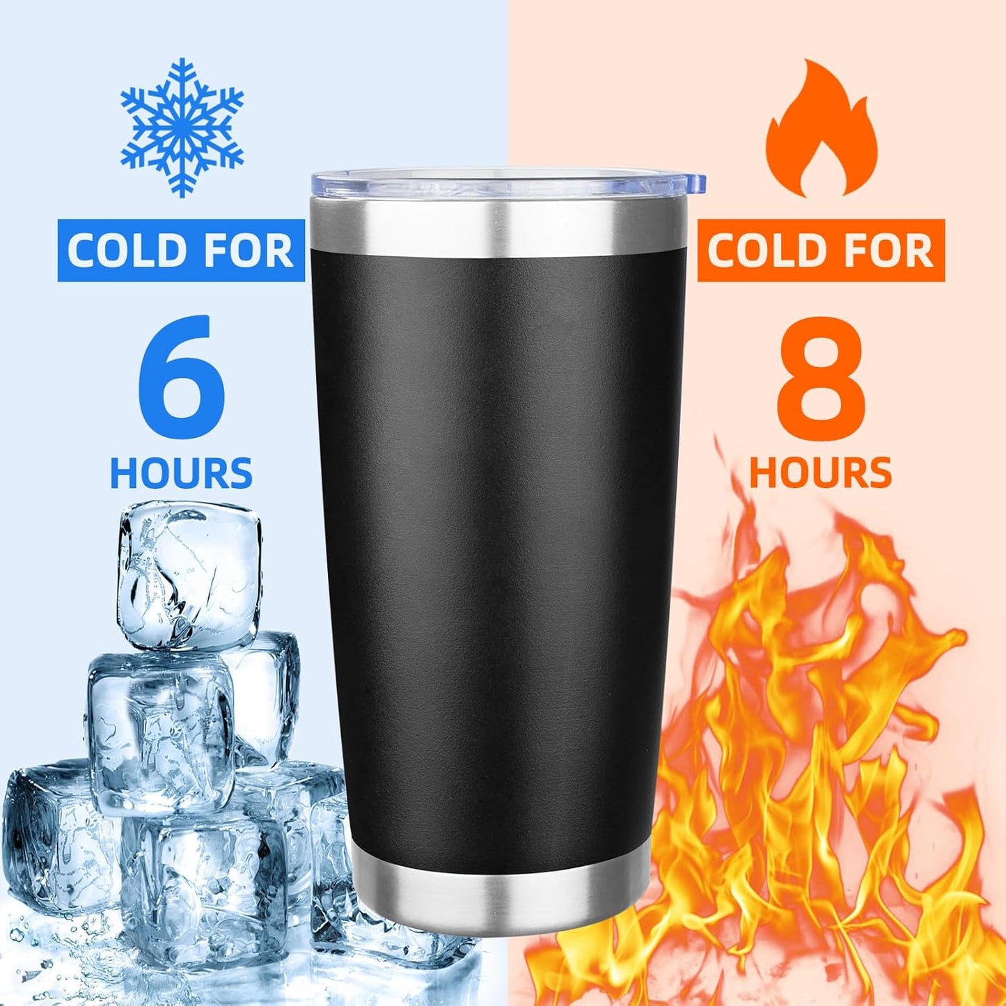 20oz Tumbler with Lid Stainless Steel Insulated Tumblers Travel Coffee Tumbler Bulk Double Wall Vacuum Insulated Water Cup Gifts for Christmas Women Men Her Him Home Office(Navy Blue, 1pack)