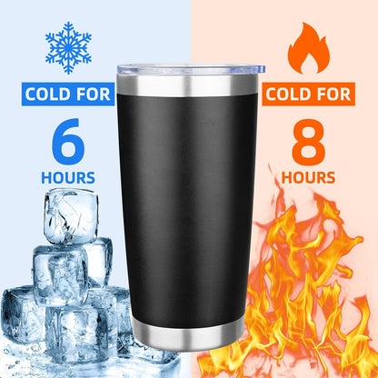 20oz Tumbler with Lid Stainless Steel Insulated Tumblers Travel Coffee Tumbler Bulk Double Wall Vacuum Insulated Water Cup Gifts for Christmas Women Men Her Him Home Office(Navy Blue, 1pack)