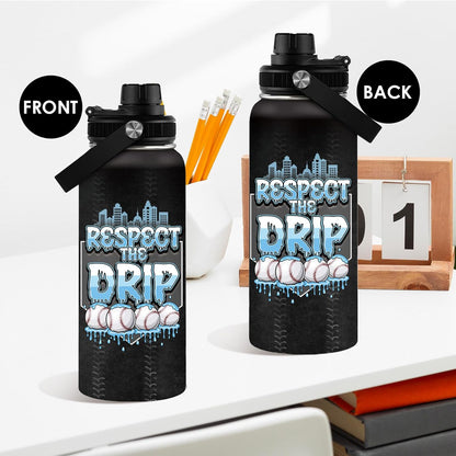Pickleball Water Bottle 32oz | Insulated Stainless Steel Travel Tumbler with Lid Leak-Proof Keep Hot or Cold, BPA-Free |Dink Responsibly Gifts for Pickleball Lovers