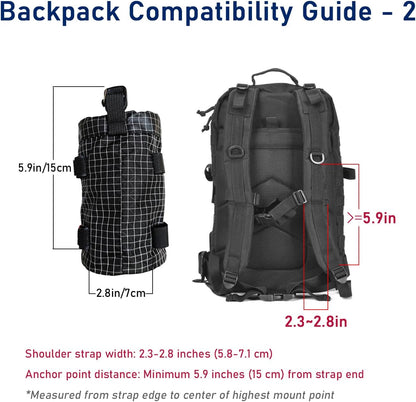 Cactus-24 Ultralight Water Bottle Pouch for Backpack - Fits 8-24oz, Hands-Free Hydration Pack for Camping & Hiking