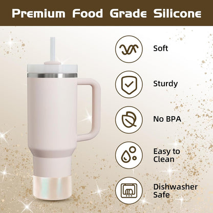 Glossy Gradient Silicone Boot, Compatible with Stanley H2.0 20-40oz & IceFlow 20-30oz, Chameleon Metallic Shimmer Cup Sleeve Protector for Hydroflask and Bottle Bottom with 2.8-3in