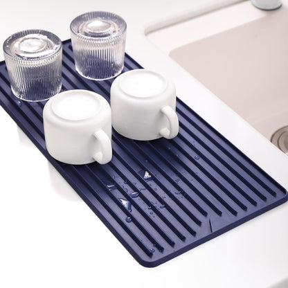 Dish Drying Mat, Mini Silicone Drying Mat for Kitchen Counter, Heat Resistant Silicone Mat for Countertop Protector, Super Thick Non-Slip Dish Drying Pad for Coffee Cup/Bottle/Glassware