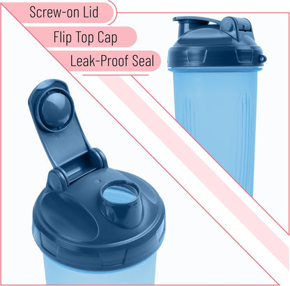 Mr. Pen- Protein Shaker Bottles, 2 Pack, 28 oz, Shaker Bottles with Leak-Proof Flip-Top Lid, Wire Whisk Ball for Smooth Mixing, Ideal for Protein Shakes, Smoothies, and Supplements