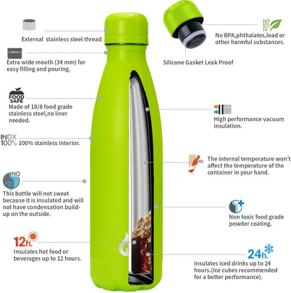 BJPKPK Insulated Water Bottle 12oz Small Stainless Steel Water Bottles Reusable Metal Thermal Keep Cold and Hot,Dreamy Purple - Colors A