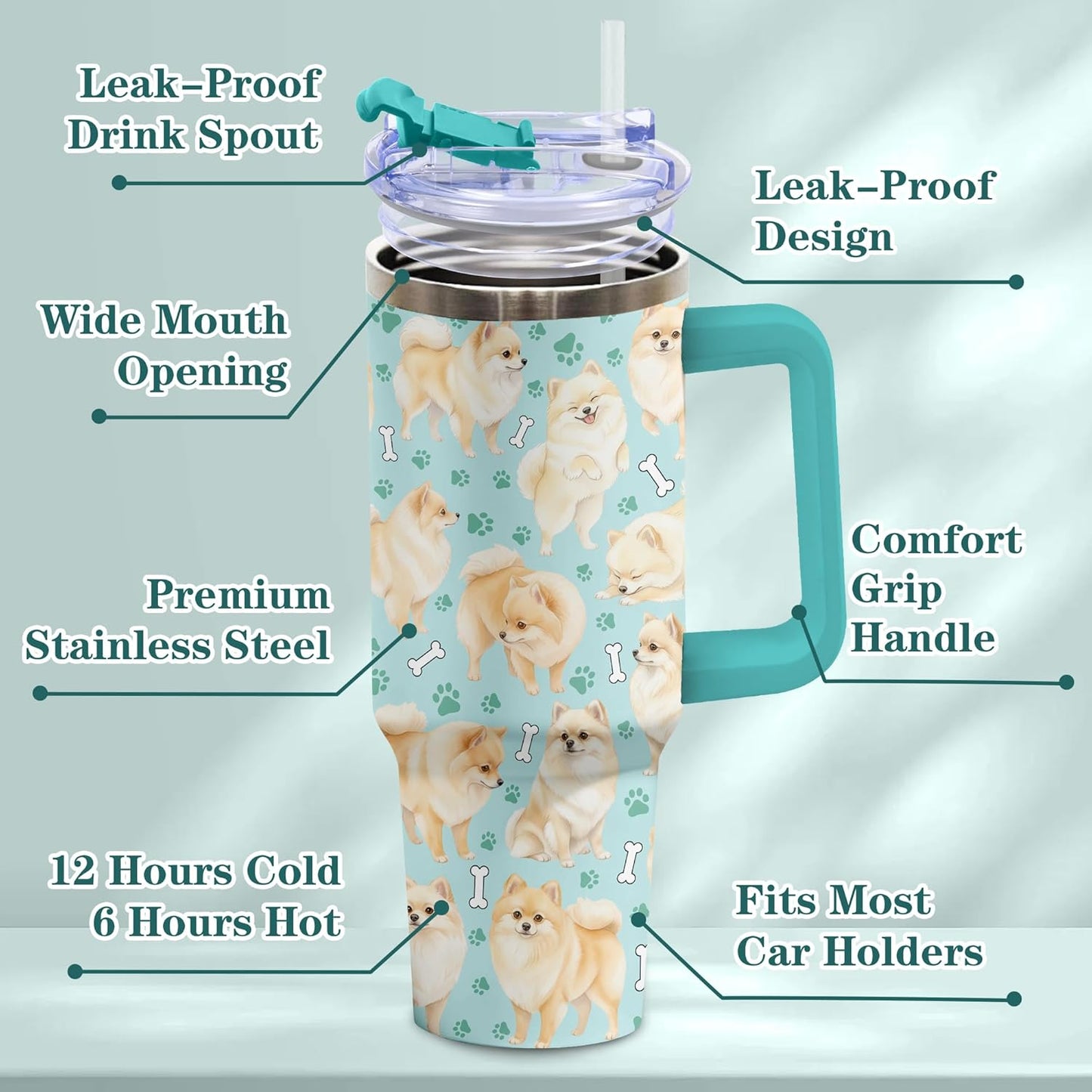 Beagle Gifts for Women Men, 40oz Stainless Steel Insulated Tumbler Travel Cup Mug, Funny and Unique Beagle Gifts for Dog Lover - Colors B