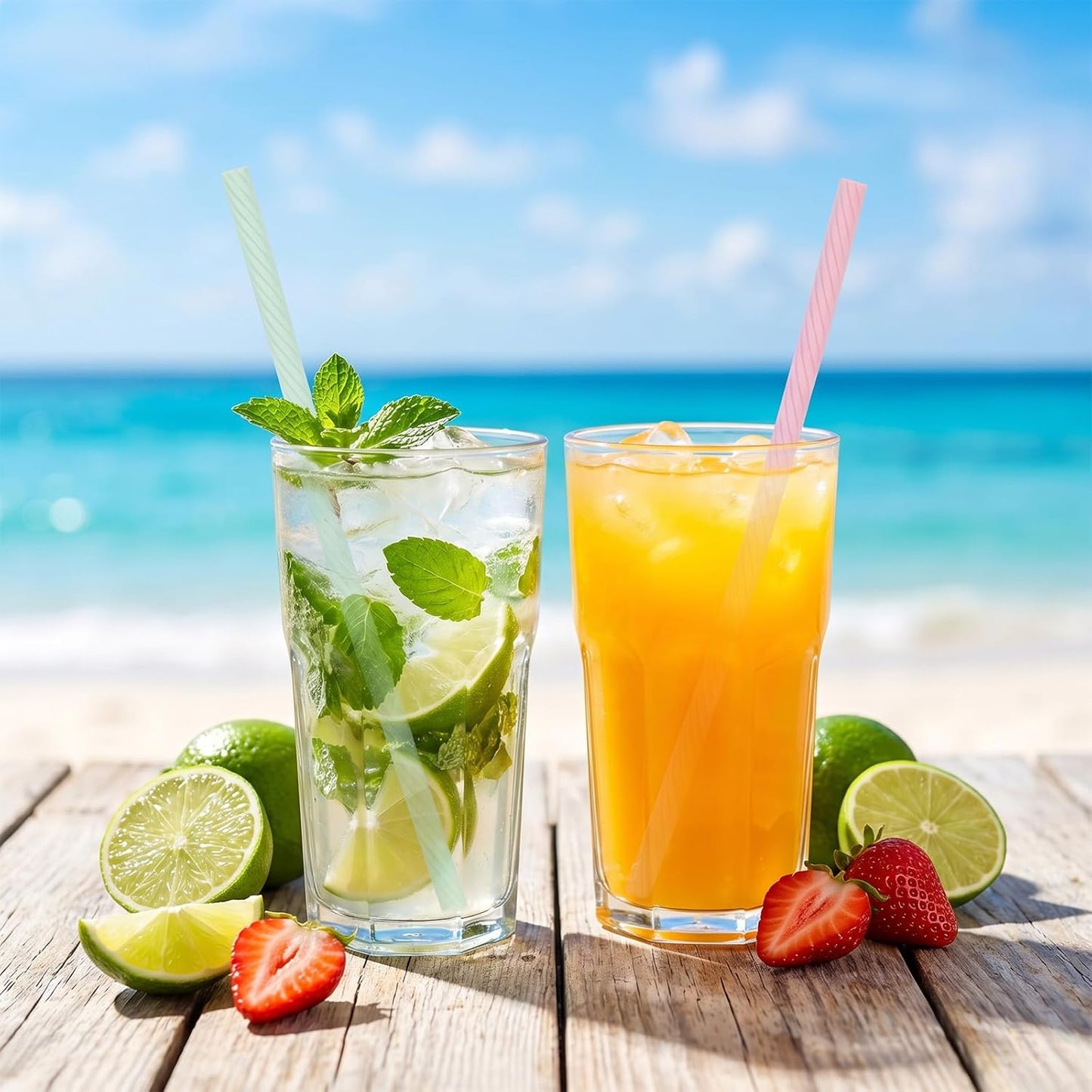 4 Set Portable Straw, Travel Straws Reusable with Case Silicone Straws Reusable for Party Travel Cold or Hot with 4 Carry Case and Cleaning Brushes (Purple,Pink,Green, Blue）