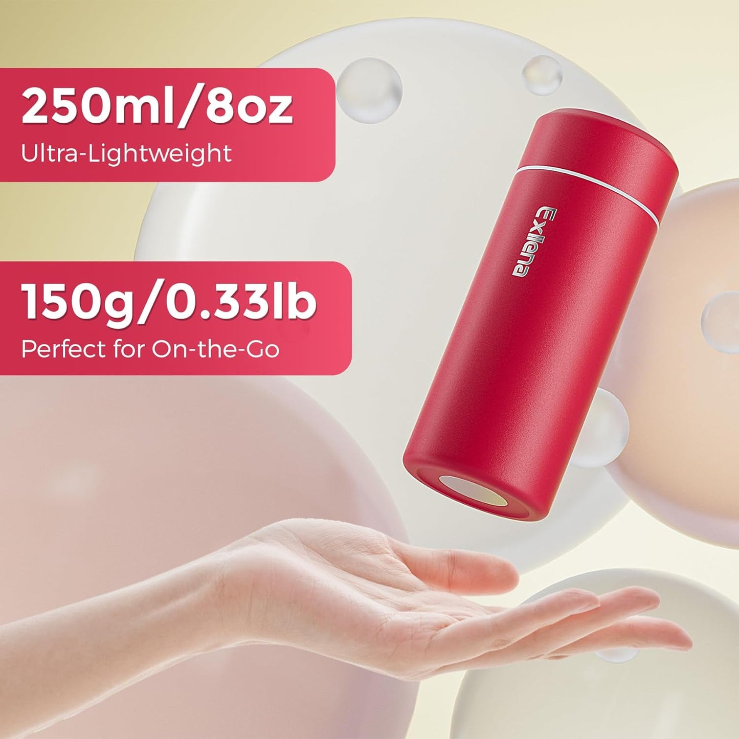 【Upgraded】Exllena Small Insulated Water Bottle 12 oz/350ml– Mini Insulated Water Bottle for Hot & Cold Drinks, Perfect Small Water Bottle for Travel, Purse...(Greyish Blue)