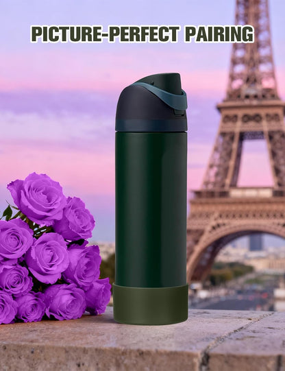 Mity rain 2PCS Silicone Boot for Owala Water Bottle 24 oz 32 oz, Anti-Slip Protective Sleeve Bottom Bumper Protector for FreeSip Stainless Steel Water Bottles Accessories