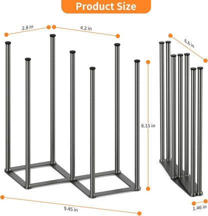 KORRTFID Foldable Bottle Drying Rack, Baby Bottle Drying Rack, Collapsible Cup Draining Holder, Retractable Reusable Storage Bag Dryer with Non-Slip Bottom - Stainless Steels (Silver)