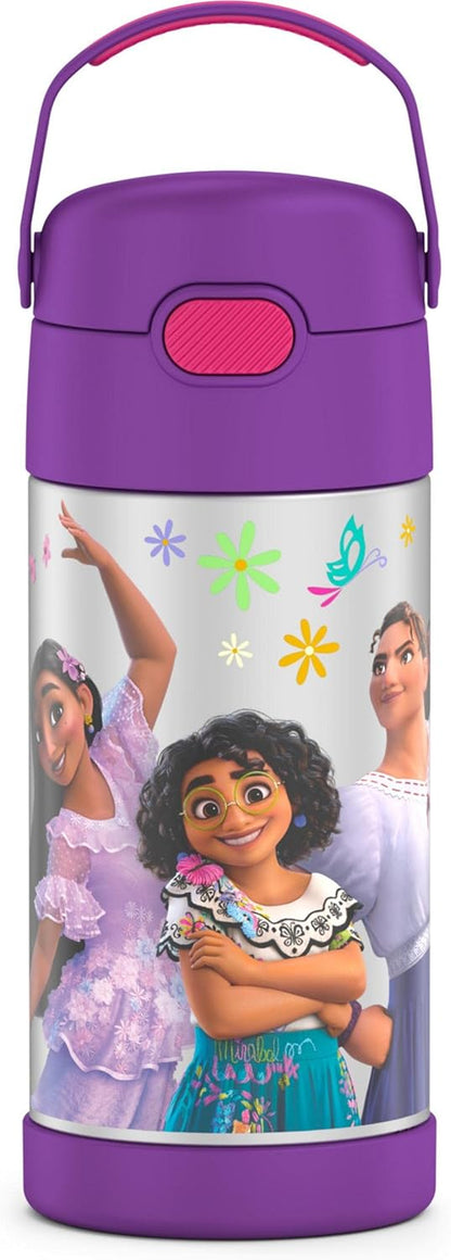 THERMOS FUNTAINER Water Bottle with Straw - 12 Ounce - Kids Stainless Steel Vacuum Insulated Water Bottle with Lid, Bluey - Colors B