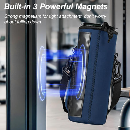 Nuovoware Water Bottle Carrier Bag,25oz/40oz/64oz Bottle Pouch Holder,Adjustable Shoulder Hand Strap 2 Pocket Sling Neoprene Sleeve Sports Accessories for Hiking Travelling Camping