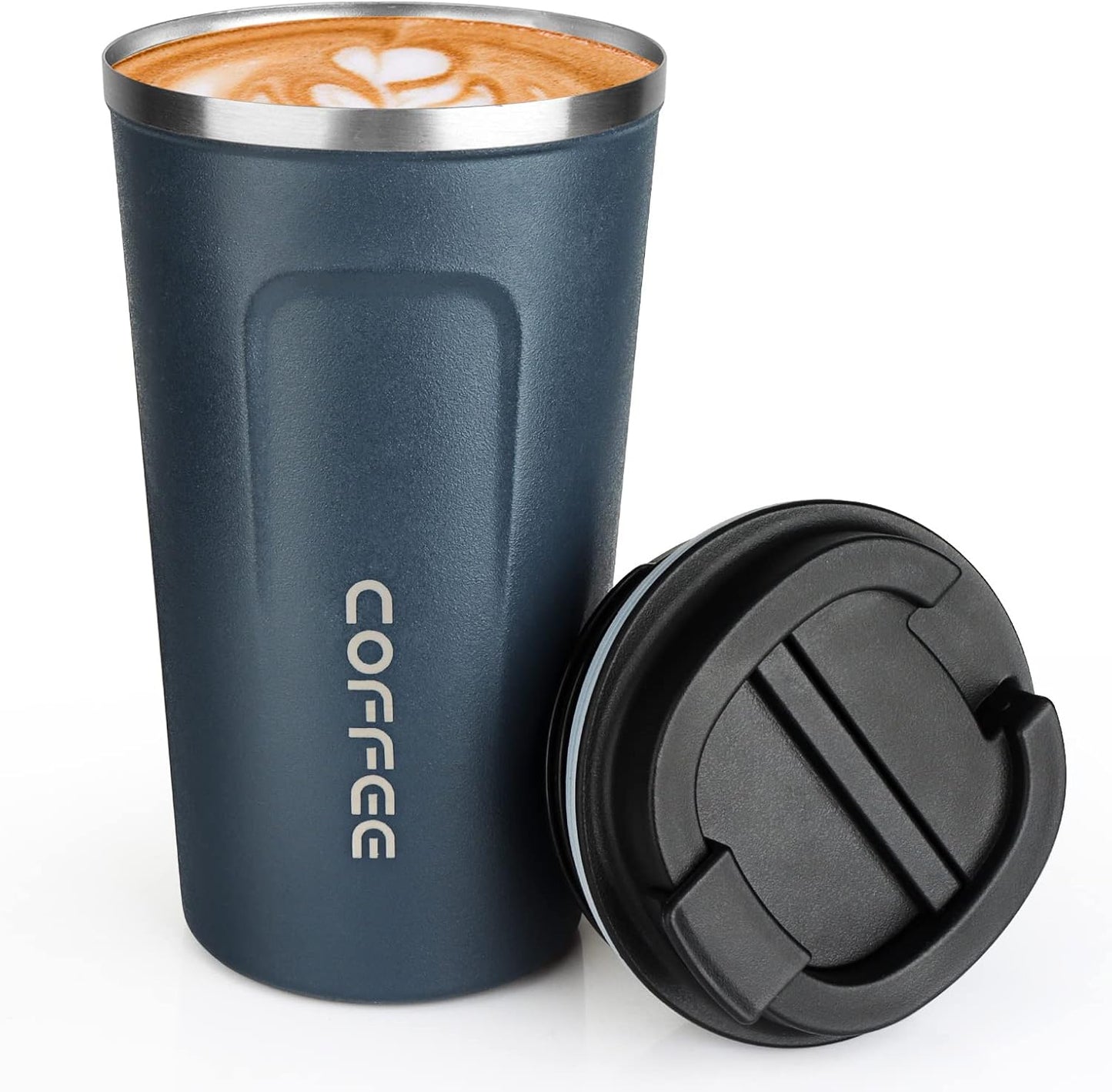 MOMSIV 12oz Travel Mug, Insulated Coffee Cup with Leakproof Lid, Travel Coffee Mug Vacuum Stainless Steel Double Walled Reusable Coffee Cup for Hot and Cold Water Coffee