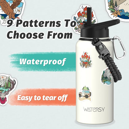 40oz Insulated Water Bottle (Cold for 48 Hrs),BPA Free&Leak Proof,Stainless Steel Water Flask,Water Jug with Straw Spout Lids for Gym,Hiking,Travel,Black Blue