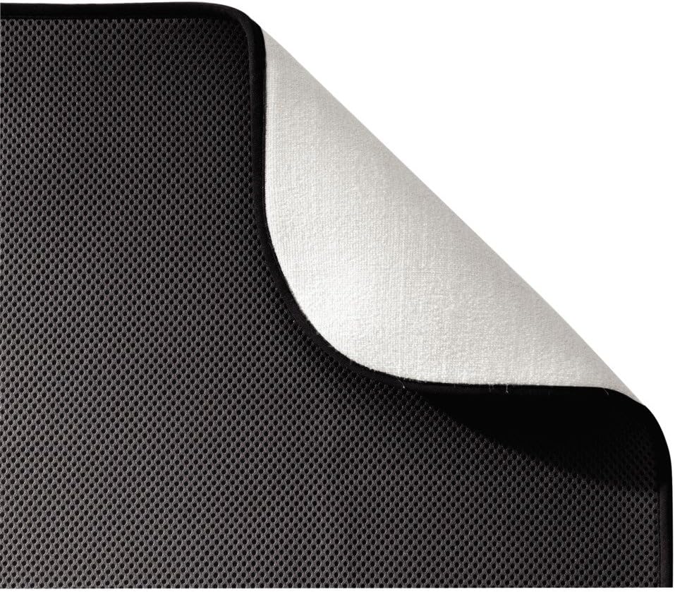 iDesign iDry Fabric Mini Kitchen Countertop Absorbent Dish Drying Mat , 18" x 9" - Black