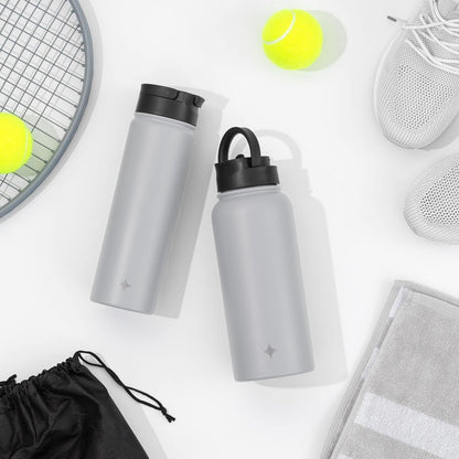 JoyJolt Triple Insulated Water Bottle with Straw Lid AND Flip Lid! 22oz Water Bottle, 12 Hour Hot/Cold Vacuum Insulated Stainless Steel Water Bottle. BPA-Free Leakproof Water Bottles - Thermos Bottle