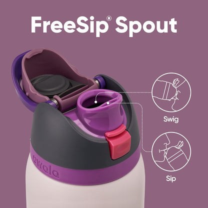 Owala FreeSip Insulated Stainless Steel Water Bottle with Straw, BPA-Free Sports Water Bottle, Great for Travel, 32 Oz, Denim