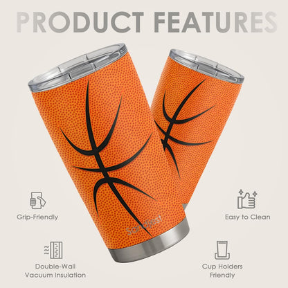 SANDJEST Pickleball Tumbler 20oz, Stainless Steel Travel Cup with Lid, Insulated Coffee Mug, Pickleballs Gifts for Women Girls Friends Sisters Players on Birthday Christmas