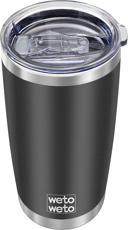 WETOWETO 20oz Tumbler, Stainless Steel Vacuum Insulated Coffee Travel Mug, Double Wall Powder Coated Insulated Coffee Mug Travel Mug with Lid Thermal Cup for Outdoor (Navy Blue, 1 Pack)