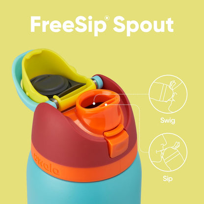 Owala FreeSip Insulated Stainless Steel Water Bottle with Straw, BPA-Free Sports Water Bottle, Great for Travel, 32 Oz, Denim