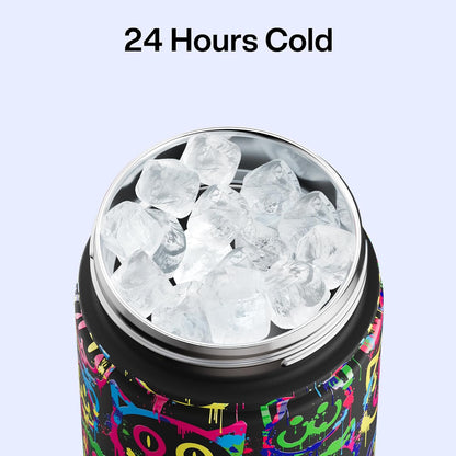 ENCOOL Insulated Water Bottle with Straw Stainless Steel Water Bottle, Leak-Proof, BPA-Free, Double Wall Vacuum Keeps Cold for 24 Hours for Sports, Travel, School (26 oz, Cotton Candy) - Colors C