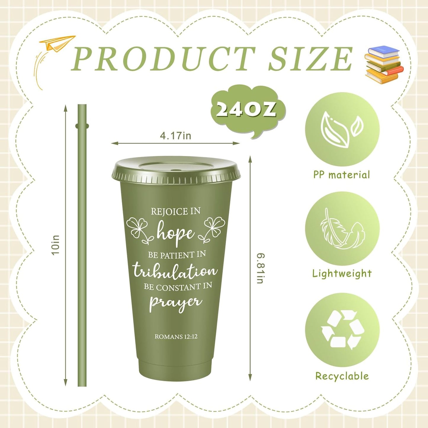 Uiifan 30 Pcs Christian Gifts Cups Bulk for Women, 24oz Bible Verse Christian Tumblers with Lids and Straw, Religious Church Gifts for Mother's Day (Fresh Color,Bible)