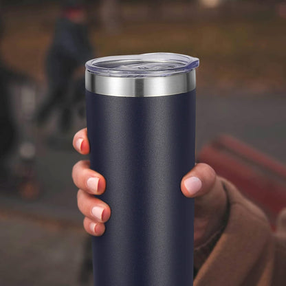 VEGOND Stainless Steel Skinny Tumbler, 20 oz Vacuum Insulated Tumbler with Lid and Straw, Double Wall Coffee Cup, Travel Mug for Cold Hot Drinks, Light Pink 1 Pack