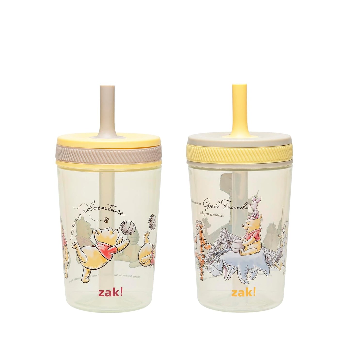 Zak Designs 15oz Bluey Kelso Tumbler Set, Leak-Proof Screw-On Lid with Straw Made of Durable Plastic and Silicone, Perfect Bundle for Kids, 2 Count (Pack of 1) - Colors B