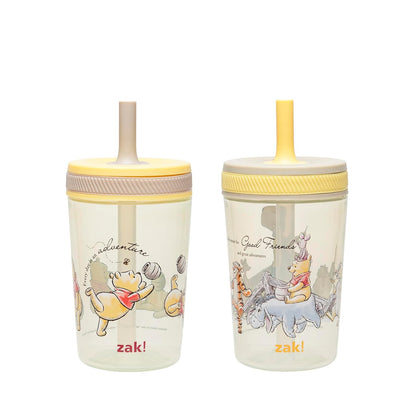 Zak Designs 15oz Bluey Kelso Tumbler Set, Leak-Proof Screw-On Lid with Straw Made of Durable Plastic and Silicone, Perfect Bundle for Kids, 2 Count (Pack of 1) - Colors B