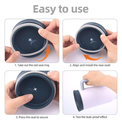 BOXOB 4pcs Gasket Replacement for Owala 40oz Tumbler, Silicone O Ring Water Bottle Ring Seal Lid Gasket Replacement Parts Accessories Compatible with Owala 40oz Stainless Steel Cup (Grey)