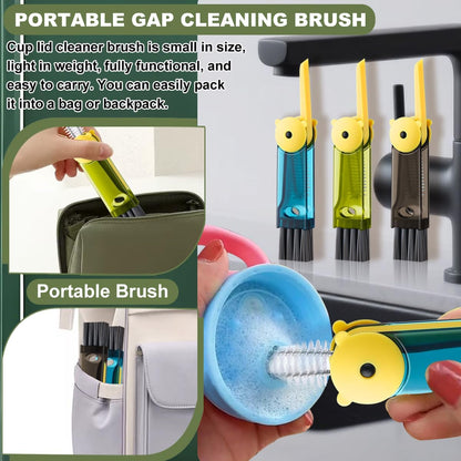 3 in 1 Cup Lid Cleaning Brush, Portable Cup Cleaner Brush, New Water Bottle Lid Cleaner Brush, Multifunctional Cleaning Brush - Home Kitchen Cleaning Tools for Tight Spaces & Bottle Gaps, 3 PCS