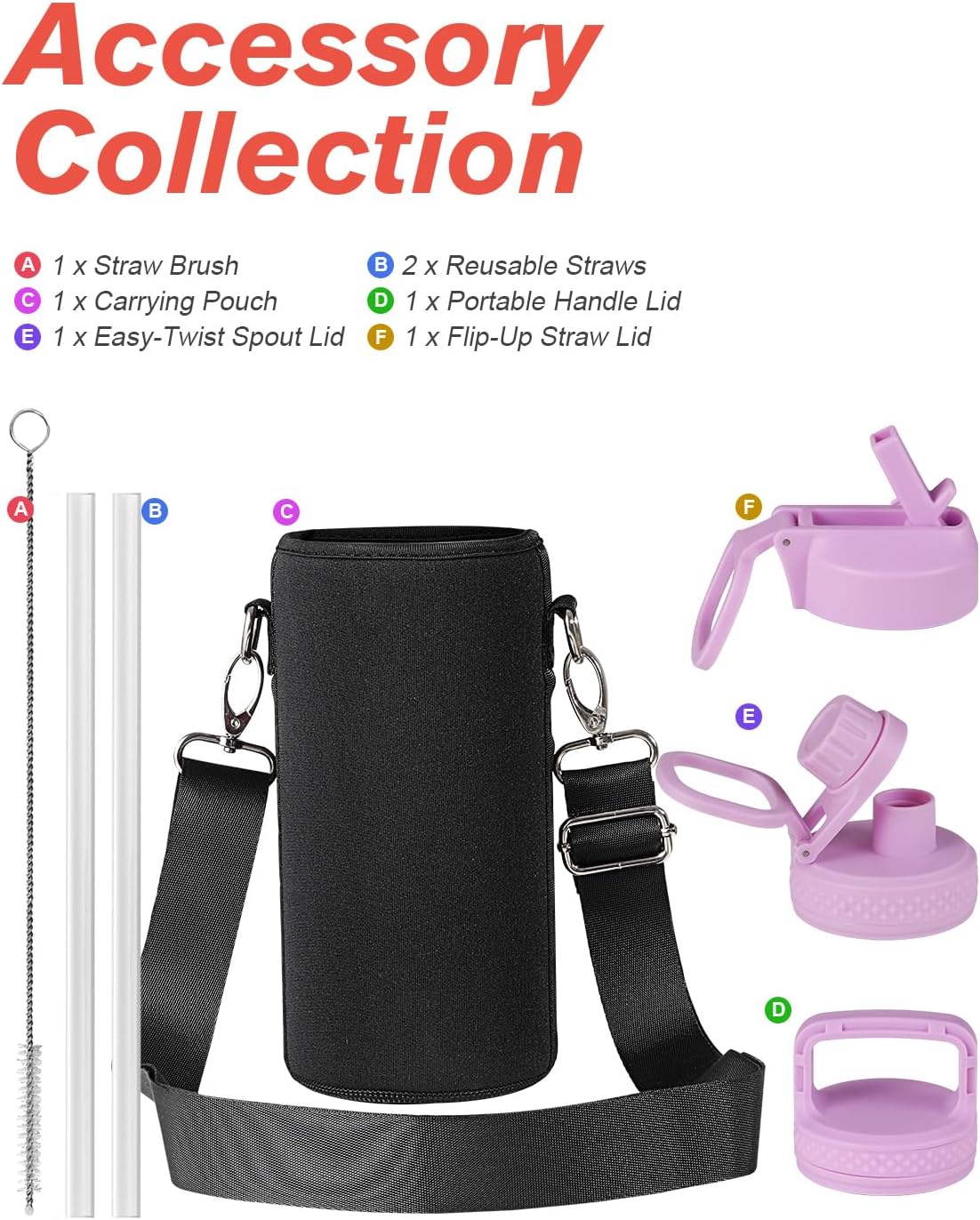 Half Gallon Water Bottle Insulated with Straw & 3 Lids, Coolflask 64 oz Water Jug Large Metal Stainless Steel Wide Mouth for Sports, Gym or Office, Non-BPA Keep Cold 48H Hot 24H, Samurai Cyan