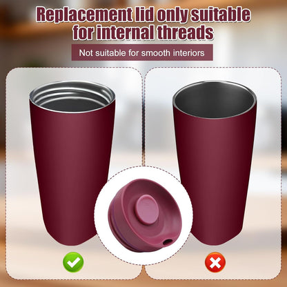 Replacement Slider Lid for Owala SmoothSip 20oz & 12oz, Top Cover Compatible with Owala 24oz Coffee Tumbler, Coffee Travel Mugs Leakproof Accessories, BPA-Free (Black Cherry)
