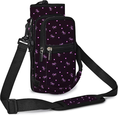 icolor Water Bottle Carrier Bag with Strap 25/32/40 oz Crossbody Bottle Holder with Phone Pocket Sling Sleeve Insulated Neoprene Water Bottle Pouch for Walking Travelling
